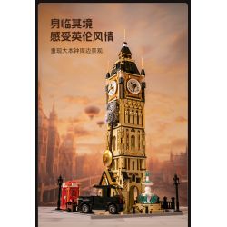PANTASY 85008 non  CÔNG VIÊN THÁP ĐỒNG HỒ STEAMPUNK bộ đồ chơi xếp lắp ráp ghép mô hình Creator STEAMPUNK CLOCK TOWER PARK Sáng Tạo 2460 khối