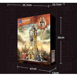 PANTASY 85008 non  CÔNG VIÊN THÁP ĐỒNG HỒ STEAMPUNK bộ đồ chơi xếp lắp ráp ghép mô hình Creator STEAMPUNK CLOCK TOWER PARK Sáng Tạo 2460 khối