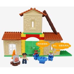 HYSTOYS HONGYUANSHENG AOLEDUOTOYS HG-1424 1424 HG1424 Xếp hình kiểu    Family House Ngôi Nhà Nông Trại 42 khối