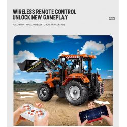 REOBRIX 22024 non  MÁY KÉO ĐANG TẢI bộ đồ chơi xếp lắp ráp ghép mô hình  LOADING TRACTOR Kỹ Thuật Công Nghệ Cao Mô Hình Phương Tiện 1496 khối