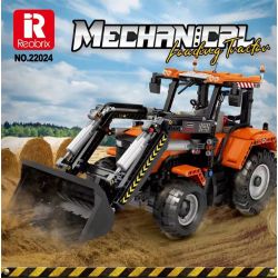 REOBRIX 22024 non  MÁY KÉO ĐANG TẢI bộ đồ chơi xếp lắp ráp ghép mô hình  LOADING TRACTOR Kỹ Thuật Công Nghệ Cao Mô Hình Phương Tiện 1496 khối