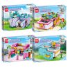 MINGDI LEIBAO 7035 non  HỘP ĐỰNG LÂU ĐÀI 4 LOẠI bộ đồ chơi xếp lắp ráp ghép mô hình Girl CASTLE STORAGE BOX Con Gái 673 khối