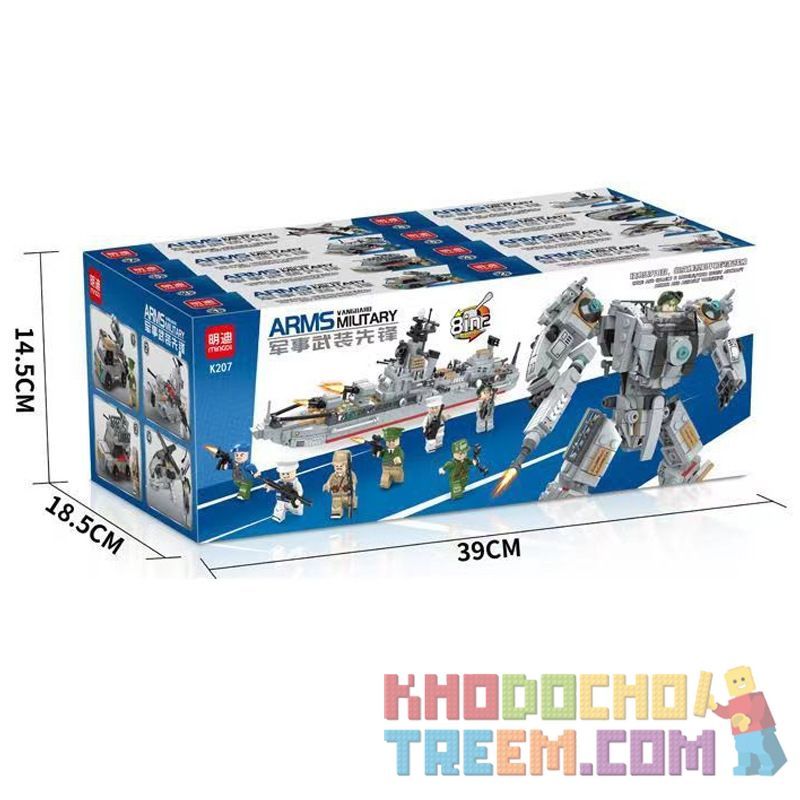 MINGDI LEIBAO K207 non  QUÂN ĐỘI TIÊN PHONG 8 MÔ HÌNH bộ đồ chơi xếp lắp ráp ghép mô hình Military Army Quân Sự Bộ Đội