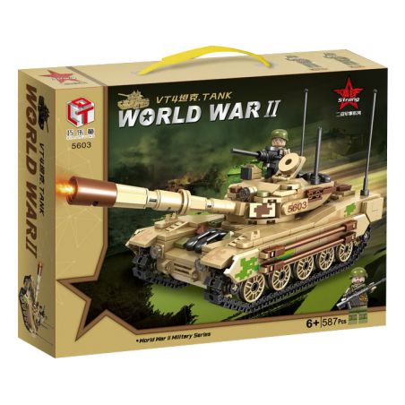QIAO LE TONG 5603 non  CHIẾN TRANH THẾ GIỚI THỨ HAI XE TĂNG VT4 bộ đồ chơi xếp lắp ráp ghép mô hình Military Army WORLD WAR II TANK Quân Sự Bộ Đội 587 khối