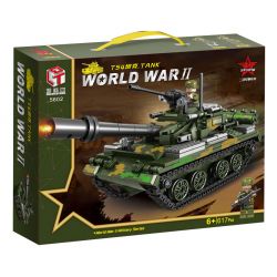 QIAO LE TONG 5602 non  CHIẾN TRANH THẾ GIỚI THỨ HAI XE TĂNG T54 bộ đồ chơi xếp lắp ráp ghép mô hình Military Army WORLD WAR II TANK Quân Sự Bộ Đội 617 khối
