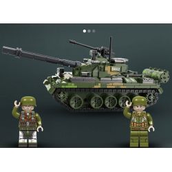 QIAO LE TONG 5602 non  CHIẾN TRANH THẾ GIỚI THỨ HAI XE TĂNG T54 bộ đồ chơi xếp lắp ráp ghép mô hình Military Army WORLD WAR II TANK Quân Sự Bộ Đội 617 khối