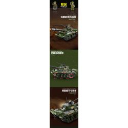 QIAO LE TONG 5602 non  CHIẾN TRANH THẾ GIỚI THỨ HAI XE TĂNG T54 bộ đồ chơi xếp lắp ráp ghép mô hình Military Army WORLD WAR II TANK Quân Sự Bộ Đội 617 khối