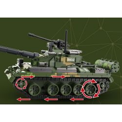 QIAO LE TONG 5602 non  CHIẾN TRANH THẾ GIỚI THỨ HAI XE TĂNG T54 bộ đồ chơi xếp lắp ráp ghép mô hình Military Army WORLD WAR II TANK Quân Sự Bộ Đội 617 khối