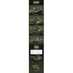 QIAO LE TONG 5602 non  CHIẾN TRANH THẾ GIỚI THỨ HAI XE TĂNG T54 bộ đồ chơi xếp lắp ráp ghép mô hình Military Army WORLD WAR II TANK Quân Sự Bộ Đội 617 khối