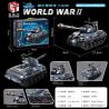QIAO LE TONG 5601 non  CHIẾN TRANH THẾ GIỚI THỨ HAI XE TĂNG SHERMAN bộ đồ chơi xếp lắp ráp ghép mô hình Military Army WORLD WAR II TANK Quân Sự Bộ Đội 660 khối