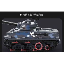 QIAO LE TONG 5601 non  CHIẾN TRANH THẾ GIỚI THỨ HAI XE TĂNG SHERMAN bộ đồ chơi xếp lắp ráp ghép mô hình Military Army WORLD WAR II TANK Quân Sự Bộ Đội 660 khối