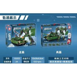 LE YI 81053 non  CƠN SỐT BIẾN HÌNH MÁY MÓC MECHA CHIẾN TRANH 99A XE TĂNG ĐẤU CHỦ LỰC bộ đồ chơi xếp lắp ráp ghép mô hình Military Army Quân Sự Bộ Đội 632 khối