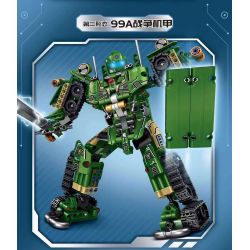 LE YI 81053 non  CƠN SỐT BIẾN HÌNH MÁY MÓC MECHA CHIẾN TRANH 99A XE TĂNG ĐẤU CHỦ LỰC bộ đồ chơi xếp lắp ráp ghép mô hình Military Army Quân Sự Bộ Đội 632 khối