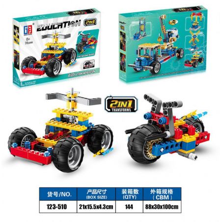 GFD 123-510 non  DÂY CAO SU KÉO XE LẠI bộ đồ chơi xếp lắp ráp ghép mô hình  Kỹ Thuật Công Nghệ Cao Mô Hình Phương Tiện 76 khối