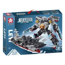 LE YI 81057 non  MÁY BIẾN HÌNH ĐIÊN CUỒNG PHÚC KIẾN CHIẾN HẠM MECHA bộ đồ chơi xếp lắp ráp ghép mô hình Military Army Quân Sự Bộ Đội 706 khối