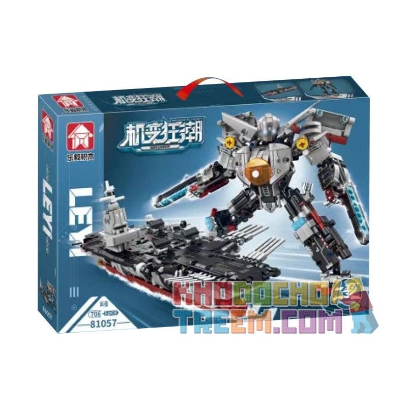 LE YI 81057 non  MÁY BIẾN HÌNH ĐIÊN CUỒNG PHÚC KIẾN CHIẾN HẠM MECHA bộ đồ chơi xếp lắp ráp ghép mô hình Military Army Quân Sự Bộ Đội 706 khối