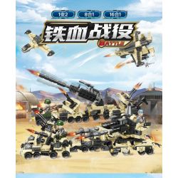 JIESTAR 23079 non  MÔ HÌNH TRẬN CHIẾN LỞM CHỞM 16 bộ đồ chơi xếp lắp ráp ghép mô hình Military Army Quân Sự Bộ Đội 455 khối