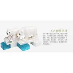 HYSTOYS HONGYUANSHENG AOLEDUOTOYS HG-1457 1457 HG1457 Xếp hình kiểu    Polar Zoo Vườn Thú Bắc Cực Nhỏ 27 khối