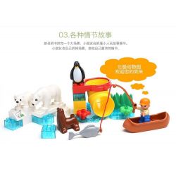 HYSTOYS HONGYUANSHENG AOLEDUOTOYS HG-1457 1457 HG1457 Xếp hình kiểu    Polar Zoo Vườn Thú Bắc Cực Nhỏ 27 khối