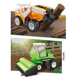 JIESTAR 58059 non  HARVEST FARM 6 MẪU XE PHUN THUỐC TRỪ SÂU MÁY GẶT GỖ KÉO LÂM NGHIỆP CẤY LÚA XÚC bộ đồ chơi xếp lắp ráp ghép mô hình City Thành Phố 475 khối