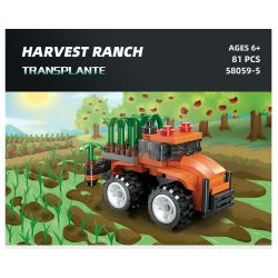 JIESTAR 58059 non  HARVEST FARM 6 MẪU XE PHUN THUỐC TRỪ SÂU MÁY GẶT GỖ KÉO LÂM NGHIỆP CẤY LÚA XÚC bộ đồ chơi xếp lắp ráp ghép mô hình City Thành Phố 475 khối