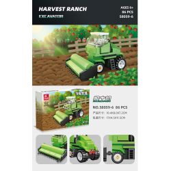 JIESTAR 58059 non  HARVEST FARM 6 MẪU XE PHUN THUỐC TRỪ SÂU MÁY GẶT GỖ KÉO LÂM NGHIỆP CẤY LÚA XÚC bộ đồ chơi xếp lắp ráp ghép mô hình City Thành Phố 475 khối