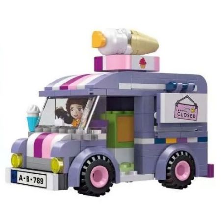 JIESTAR 59234 non  XE BÁN KEM bộ đồ chơi xếp lắp ráp ghép mô hình City DREAM TOWN Thành Phố 191 khối