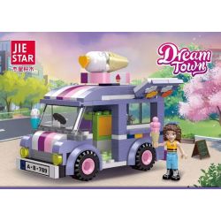JIESTAR 59234 non  XE BÁN KEM bộ đồ chơi xếp lắp ráp ghép mô hình City DREAM TOWN Thành Phố 191 khối