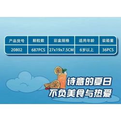 DOUBLE HEIGHT 20802 non  QUÁN NƯỚC GIẢI KHÁT BẠCH TUỘC bộ đồ chơi xếp lắp ráp ghép mô hình SQUIDWARD COLD DRINKS 687 khối