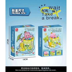 DOUBLE HEIGHT 20802 non  QUÁN NƯỚC GIẢI KHÁT BẠCH TUỘC bộ đồ chơi xếp lắp ráp ghép mô hình SQUIDWARD COLD DRINKS 687 khối