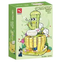 DOUBLE HEIGHT 20800 non  CỬA HÀNG NƯỚC NGỌT XƯƠNG RỒNG bộ đồ chơi xếp lắp ráp ghép mô hình CACTUS SODA SHOP 657 khối