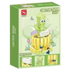 DOUBLE HEIGHT 20800 non  CỬA HÀNG NƯỚC NGỌT XƯƠNG RỒNG bộ đồ chơi xếp lắp ráp ghép mô hình CACTUS SODA SHOP 657 khối