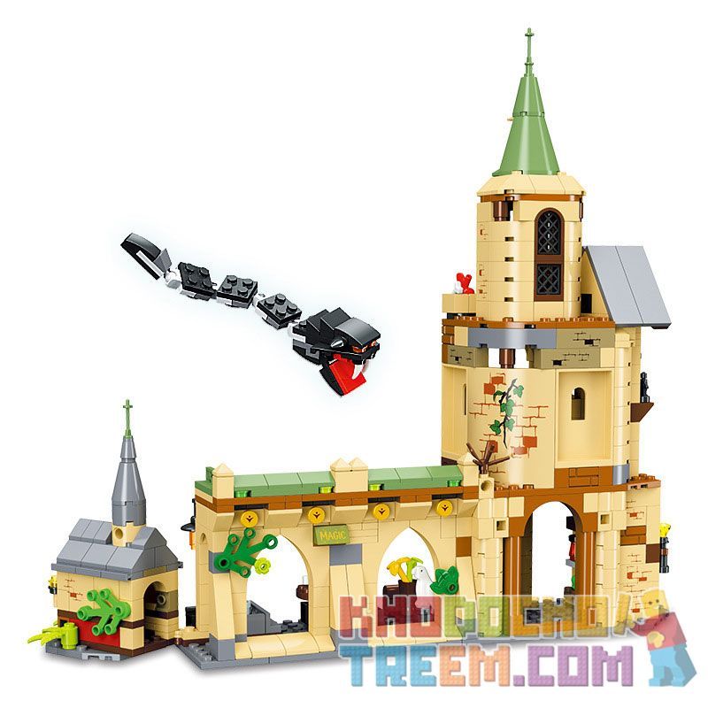 JIESTAR JJ9024 9024 non  SÂN TRƯỜNG HOGWARTS bộ đồ chơi xếp lắp ráp ghép mô hình Harry Potter MAGIC COURTYARD Chú Bé Phù Thủy 540 khối