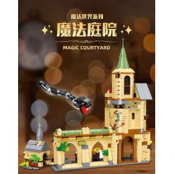 JIESTAR JJ9024 9024 non  SÂN TRƯỜNG HOGWARTS bộ đồ chơi xếp lắp ráp ghép mô hình Harry Potter MAGIC COURTYARD Chú Bé Phù Thủy 540 khối