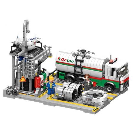 JIESTAR JJ9016 9016 non  NHÀ MÁY HÓA CHẤT TRẠM VẬN CHUYỂN KHÍ TỰ NHIÊN bộ đồ chơi xếp lắp ráp ghép mô hình City CHEMICAL PLANT LOADING STATION Thành Phố 721 khối