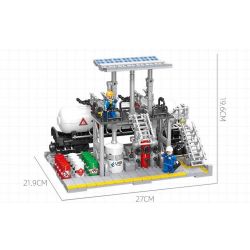 JIESTAR JJ9014 9014 non  NHÀ MÁY HÓA CHẤT TRUNG TÂM LƯU TRỮ KHÍ ĐỐT TỰ NHIÊN bộ đồ chơi xếp lắp ráp ghép mô hình City CHEMICAL PLANT NATURAL GAS STORAGE CENTER Thành Phố 704 khối