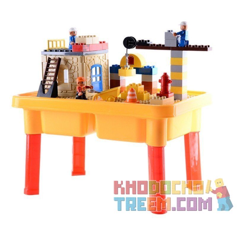 HYSTOYS HONGYUANSHENG AOLEDUOTOYS HG-1481 1481 HG1481 Xếp hình kiểu    Construction Site Công Trường Xây Dựng Có Bàn Hộp 56 khối