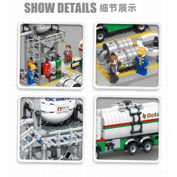 JIESTAR JJ9014 9014 non  NHÀ MÁY HÓA CHẤT TRUNG TÂM LƯU TRỮ KHÍ ĐỐT TỰ NHIÊN bộ đồ chơi xếp lắp ráp ghép mô hình City CHEMICAL PLANT NATURAL GAS STORAGE CENTER Thành Phố 704 khối