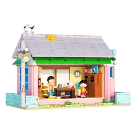 WEKKI 516413 non  CHIBI MARUKO-CHAN PHÒNG KHÁCH CỦA bộ đồ chơi xếp lắp ráp ghép mô hình Movie & Game Phim Và Trò Chơi