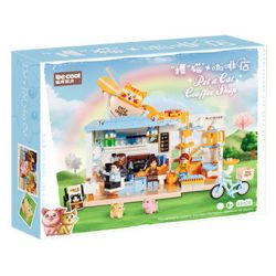 DECOOL BRICKCOOL 88006 non  QUÁN CÀ PHÊ MÈO bộ đồ chơi xếp lắp ráp ghép mô hình CUTE PET COFFEE SHOP