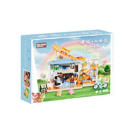 DECOOL BRICKCOOL 88006 non  QUÁN CÀ PHÊ MÈO bộ đồ chơi xếp lắp ráp ghép mô hình CUTE PET COFFEE SHOP