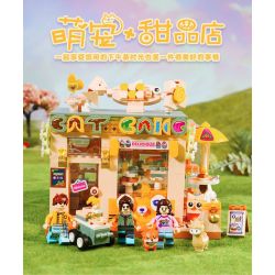 DECOOL BRICKCOOL 88006 non  QUÁN CÀ PHÊ MÈO bộ đồ chơi xếp lắp ráp ghép mô hình CUTE PET COFFEE SHOP