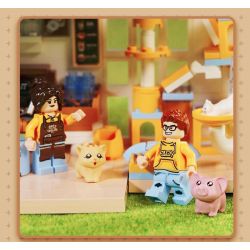 DECOOL BRICKCOOL 88006 non  QUÁN CÀ PHÊ MÈO bộ đồ chơi xếp lắp ráp ghép mô hình CUTE PET COFFEE SHOP