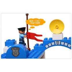 HYSTOYS HONGYUANSHENG AOLEDUOTOYS HG-1485 1485 HG1485 Xếp hình kiểu    Police Station Trại Giam Của Cảnh Sát Có Bàn Hộp 45 khối