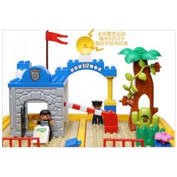 HYSTOYS HONGYUANSHENG AOLEDUOTOYS HG-1485 1485 HG1485 Xếp hình kiểu    Police Station Trại Giam Của Cảnh Sát Có Bàn Hộp 45 khối