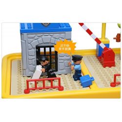 HYSTOYS HONGYUANSHENG AOLEDUOTOYS HG-1485 1485 HG1485 Xếp hình kiểu    Police Station Trại Giam Của Cảnh Sát Có Bàn Hộp 45 khối