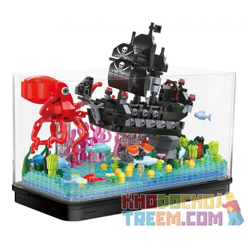 ZHEGAO 662009 non  PHIÊU LƯU MẠO HIỂM bộ đồ chơi xếp lắp ráp ghép mô hình Pirates Of The Caribbean OCEAN VIEW BOAT FANTASY ADVENTURE Cướp Biển Vùng Caribe 697 khối