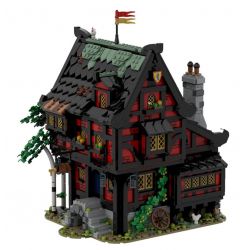 REBRICKABLE MOC-111710 111710 MOC111710 REOBRIX 66017 non  NHÀ TRỌ THẬP TỰ CHINH bộ đồ chơi xếp lắp ráp ghép mô hình Medieval Castle MEDIEVAL TAVERN THE CRUSADER'S INN Chiến Tranh Trung Cổ 3214 khối