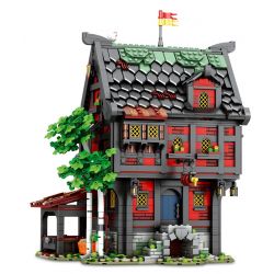 REBRICKABLE MOC-111710 111710 MOC111710 REOBRIX 66017 non  NHÀ TRỌ THẬP TỰ CHINH bộ đồ chơi xếp lắp ráp ghép mô hình Medieval Castle MEDIEVAL TAVERN THE CRUSADER'S INN Chiến Tranh Trung Cổ 3214 khối
