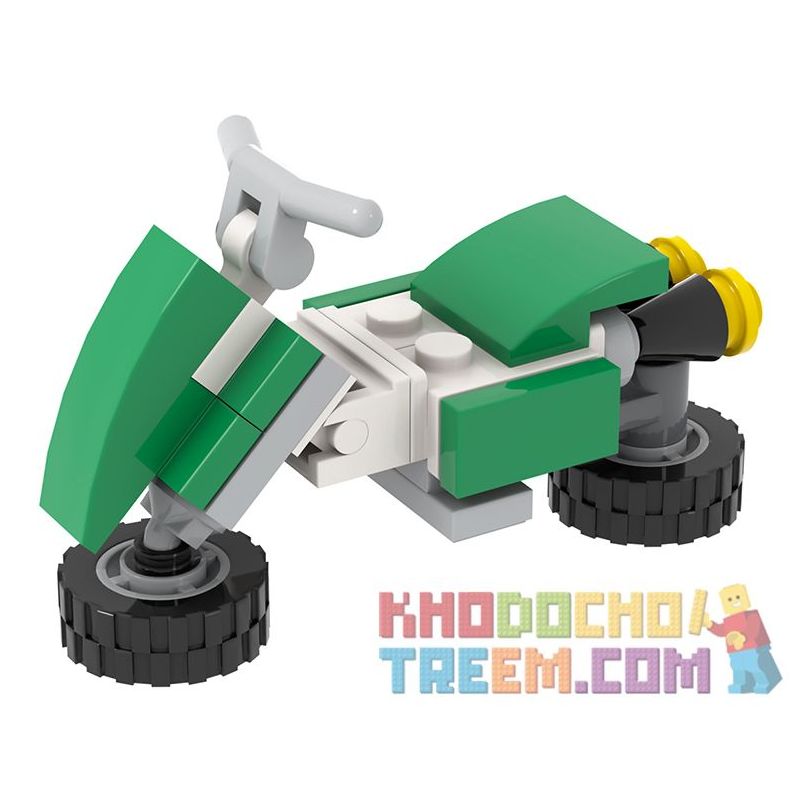 WM MOC1224-A 1224-A MOC1224 1224 non  MARIO KART YOSHI bộ đồ chơi xếp lắp ráp ghép mô hình Super Mario MARIO MOTORCYCLE Thợ Sửa Ống Nước 31 khối